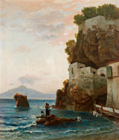 Albert Hertel Fischerfamilie an der suditalienischen Kuste France oil painting art